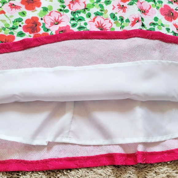 Karl Lagerfeld Dress Sz 6 Sleeveless Pink White Posey Floral Back Zip Lined - Picture 10 of 15